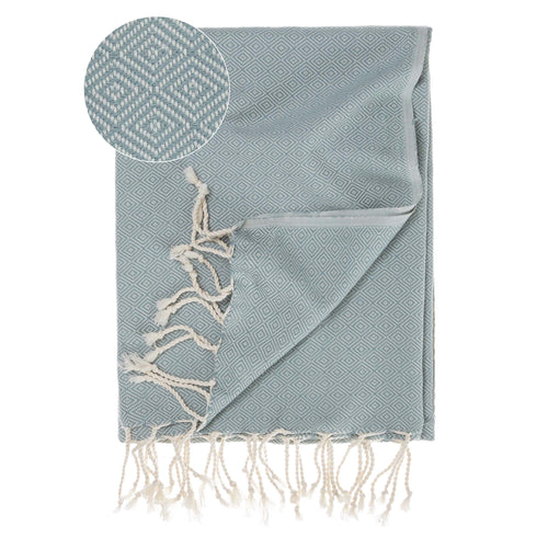 Cesme Hammam Towel green grey & white, 100% cotton