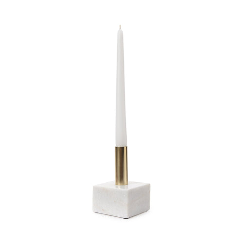 Chambal candle holder, white, 100% marble