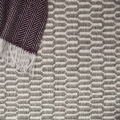 Overod rug, light grey & off-white, 100% new wool & 50% cotton |High quality homewares