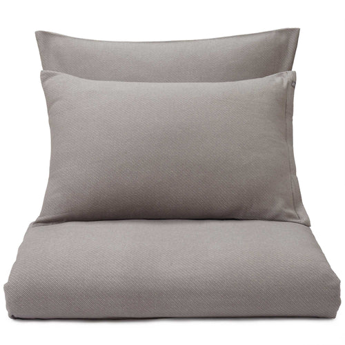 Coelho duvet cover, grey & natural white, 100% cotton | URBANARA flannel bedding