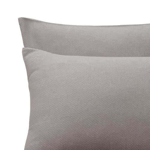 Coelho pillowcase, grey & natural white, 100% cotton | URBANARA flannel bedding