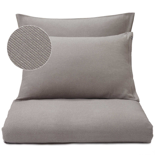 Coelho pillowcase, grey & natural white, 100% cotton