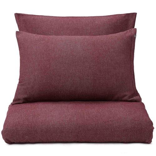 Coelho pillowcase, bordeaux red & natural white, 100% cotton | URBANARA flannel bedding