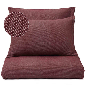 Coelho duvet cover, bordeaux red & natural white, 100% cotton