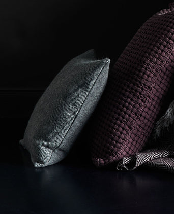 Alanga cushion cover, grey melange & off-white, 100% baby alpaca wool