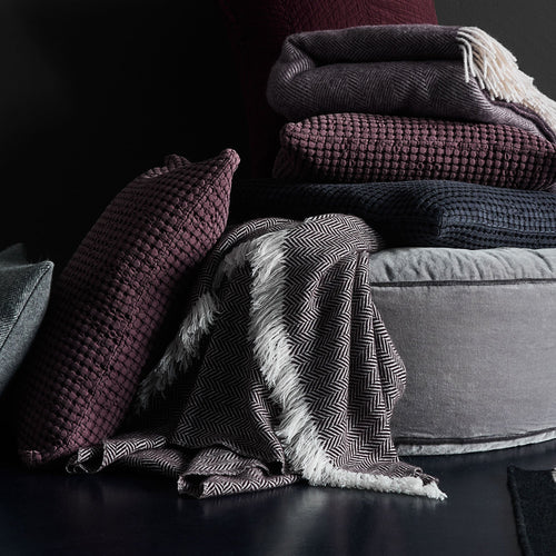 Nerva Cashmere Blanket in bordeaux red & cream | Home & Living inspiration | URBANARA