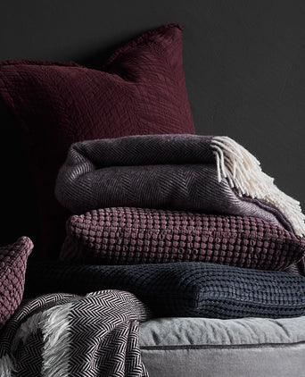 Salantai blanket, grey & cream, 100% new wool