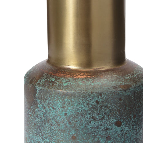 Dapoli Vase brass & turquoise, 100% metal | High quality homewares