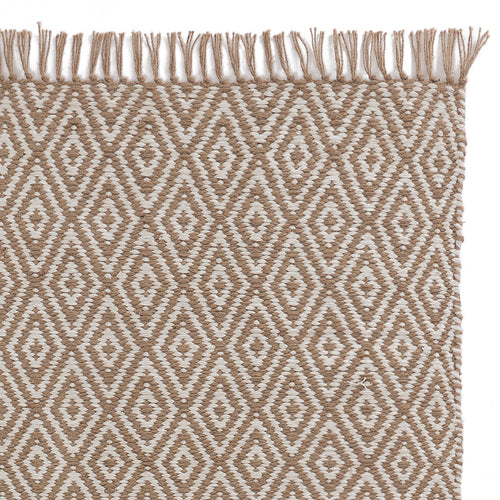 Dasheri Jute Runner natural & white, 50% jute & 50% cotton