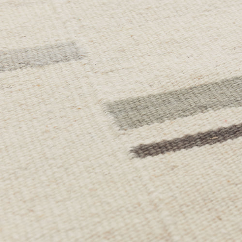 Dindori Runner ivory melange & grey, 100% wool | High quality homewares