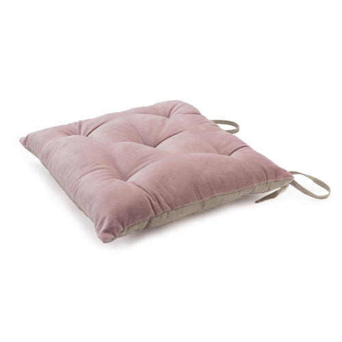 Elani Cushion blush pink & natural, 50% linen & 50% velvet