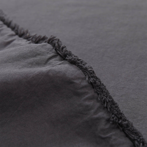 Fajao duvet cover, charcoal, 100% combed cotton | URBANARA percale bedding