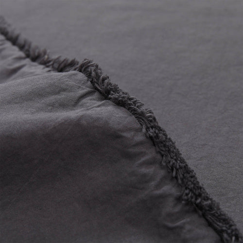 Fajao pillowcase, charcoal, 100% combed cotton | URBANARA percale bedding