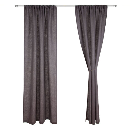 Fana Linen Curtain charcoal, 100% linen | URBANARA curtains
