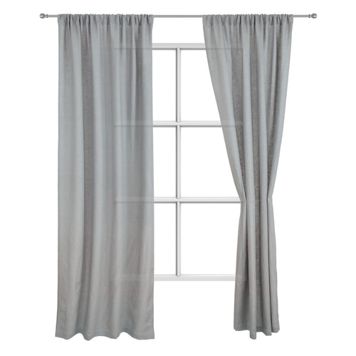Fana Curtain Set grey, 100% linen