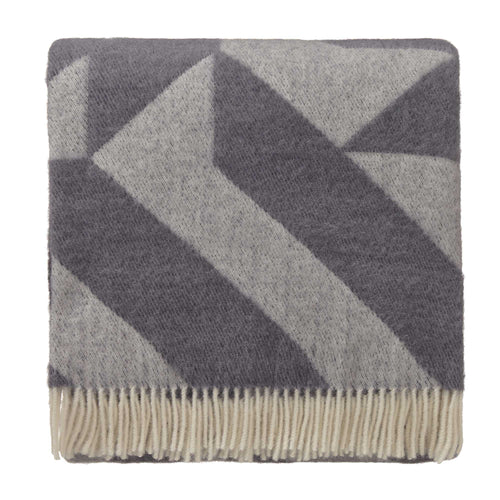Farum Merino Blanket light grey & grey, 100% merino wool