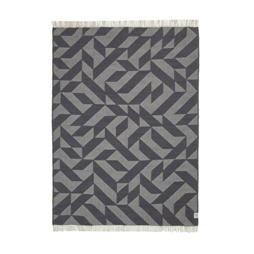 Farum Merino Blanket light grey & grey, 100% merino wool | URBANARA wool blankets