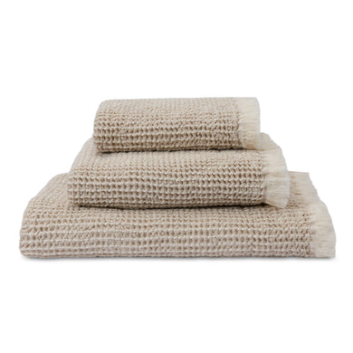 Hand Towel Favolha Ecru & Natural, 60% Cotton & 40% Linen