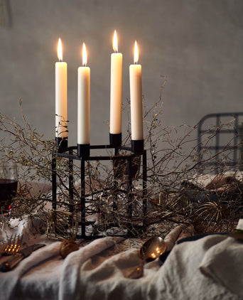 Indore candle holder black, 100% metal