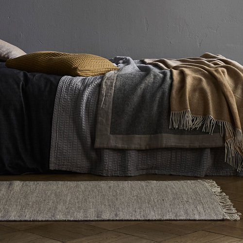 Fyn Wool Blanket mustard & natural, 100% new wool & 100% linen | High quality homewares