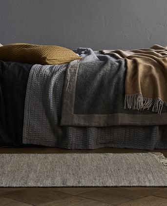 Fyn Wool Blanket grey & natural, 100% new wool & 100% linen