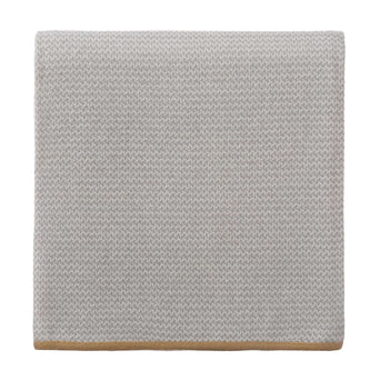 Foligno Cashmere Blanket light grey & cream & ochre, 100% cashmere wool