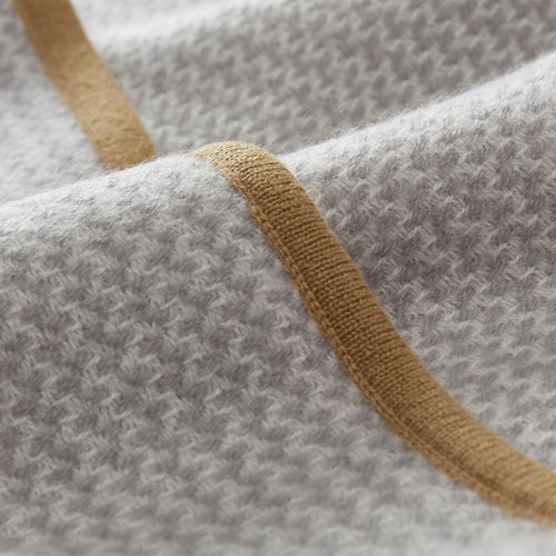 Foligno Cashmere Blanket light grey & cream & ochre, 100% cashmere wool | URBANARA cashmere blankets