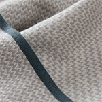 Foligno Cashmere Blanket light grey & cream & soft teal, 100% cashmere wool