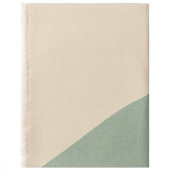 Fontao Cotton Bedspread [Dark sage & Blue fog & Oat milk]