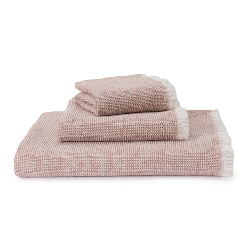 Fraiao Linen Cotton Towel [Rosewood & Natural white]