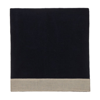 Fyn Wool Blanket dark blue & natural, 100% new wool & 100% linen