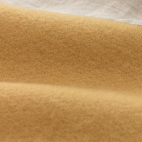Fyn Wool Blanket mustard & natural, 100% new wool & 100% linen | Find the perfect wool blankets