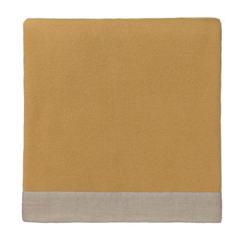 Fyn Wool Blanket mustard & natural, 100% new wool & 100% linen