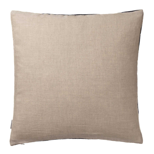 Fyn Cushion Cover dark blue & natural, 100% new wool & 100% linen | URBANARA cushion covers