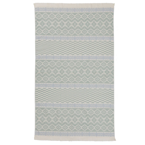 Gilao beach towel, natural white & light grey green & light grey blue, 100% cotton