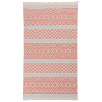 Gilao beach towel, light powder pink & papaya & ice blue, 100% cotton