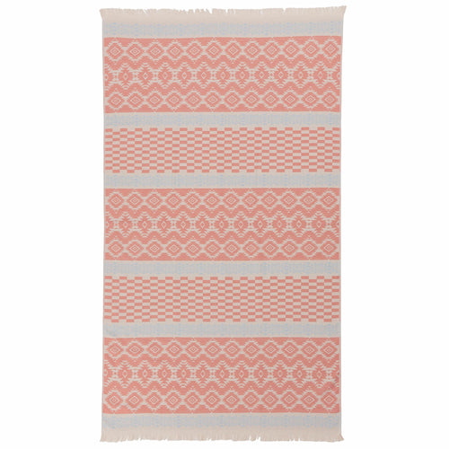 Gilao beach towel, light powder pink & papaya & ice blue, 100% cotton