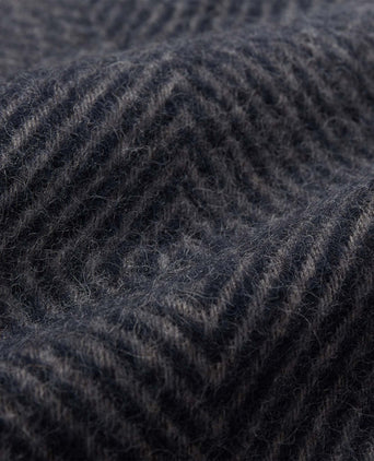 Gotland Dia Wool Blanket [Dark blue & Grey]