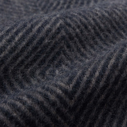 Gotland Dia Wool Blanket [Dark blue & Grey]