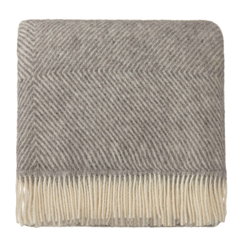 Gotland Wool Blanket grey & cream, 100% new wool