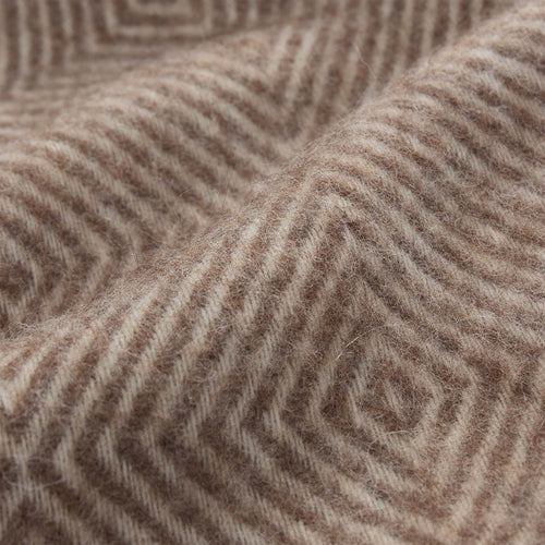 Gotland Dia Wool Blanket light brown & cream, 100% new wool | High quality homewares