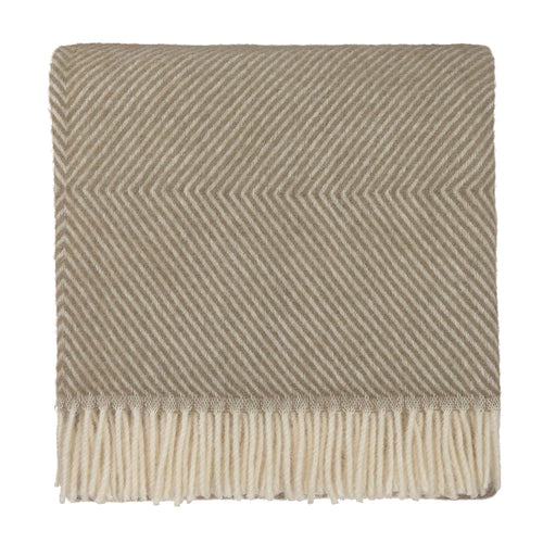 Gotland Blanket olive green & off-white, 100% new wool