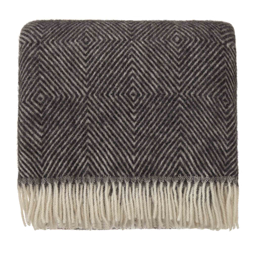 Gotland blanket, black & cream, 100% new wool