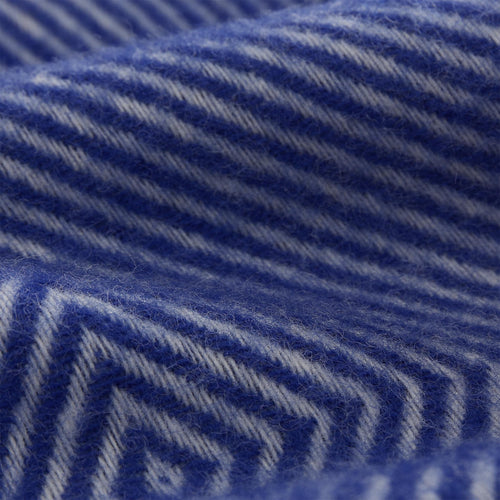 Gotland Wool Blanket ultramarine & cream, 100% new wool | High quality homewares