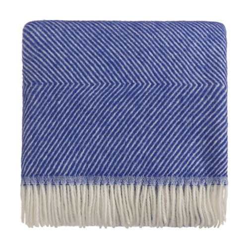 Gotland Wool Blanket ultramarine & cream, 100% new wool