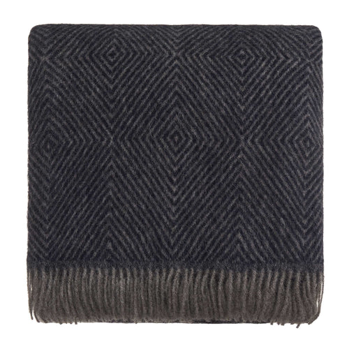 Gotland Dia Wool Blanket dark blue & grey, 100% new wool