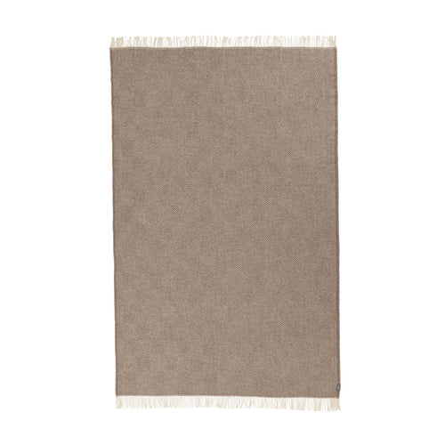 Gotland Dia Wool Blanket light brown & cream, 100% new wool | URBANARA wool blankets