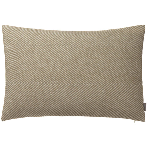 Gotland cushion cover, olive green & off-white, 100% new wool & 100% linen