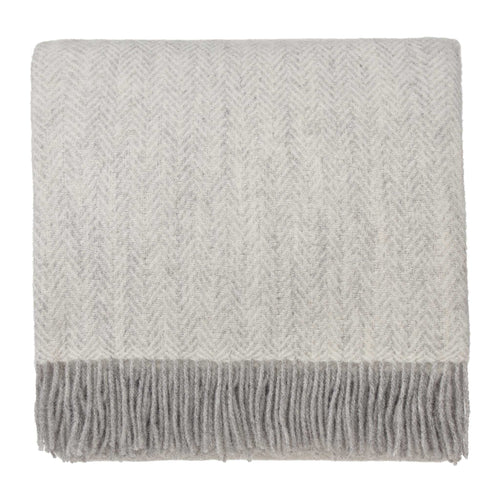 Gotland Sheri Wool Blanket [Off-white & Grey]