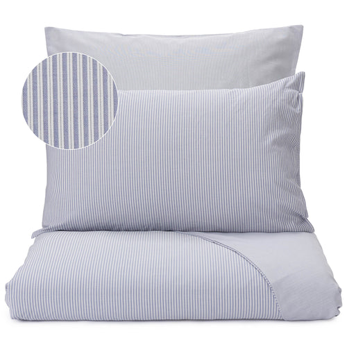 Izeda Pillowcase blue & white, 100% cotton | URBANARA percale bedding
